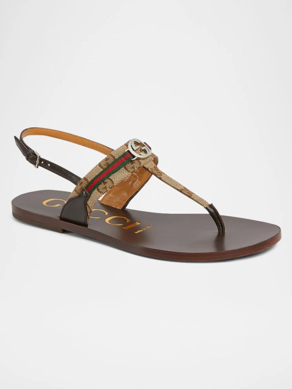 Gucci Leather Thong Slingback Sandals